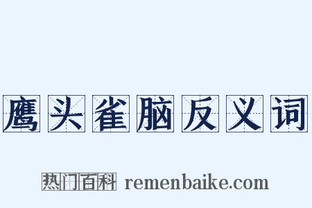 鹰头雀脑反义词是什么意思的图片